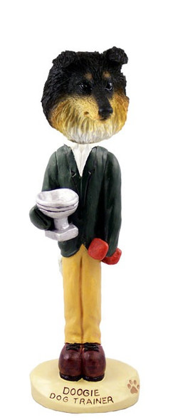 Tricolor Sheltie Trainer Doogie Collectible Dog Figurine