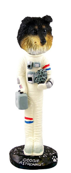 Tricolor Sheltie Astronaut Doogie Collectible Dog Figurine