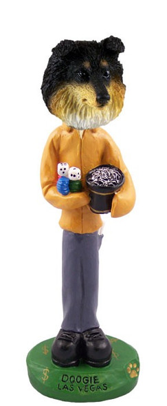 Tricolor Sheltie Las Vegas Doogie Collectible Dog Figurine