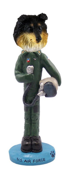 Tricolor Sheltie U S Air Force Doogie Collectible Dog Figurine