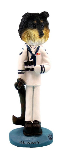 Tricolor Sheltie U S Navy Doogie Collectible Dog Figurine