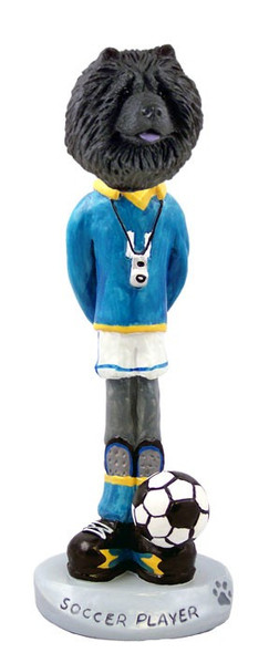 Black Chow Soccer Doogie Collectible Dog Figurine