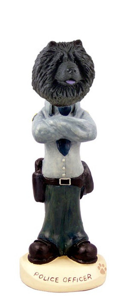 Black Chow Police Doogie Collectible Dog Figurine