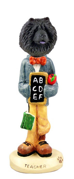 Black Chow Teacher Doogie Collectible Dog Figurine