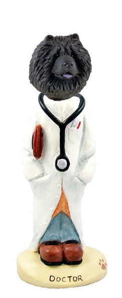 Black Chow Doctor Doogie Collectible Dog Figurine