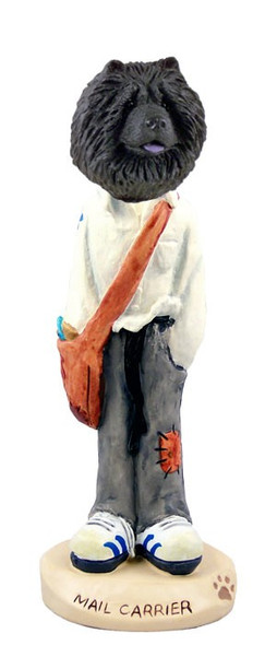 Black Chow Mail Carrier Doogie Collectible Dog Figurine