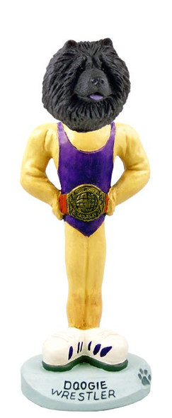 Black Chow Wrestler Doogie Collectible Dog Figurine