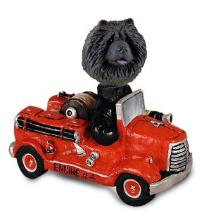 Black Chow Fire Engine Doogie Collectible Dog Figurine