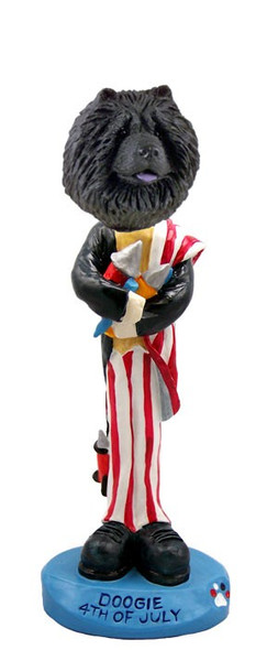 Black Chow 4th of July Doogie Collectible Dog Figurine