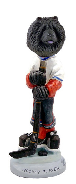 Black Chow Hockey Player Doogie Collectible Dog Figurine