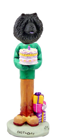Black Chow Birthday Doogie Collectible Dog Figurine