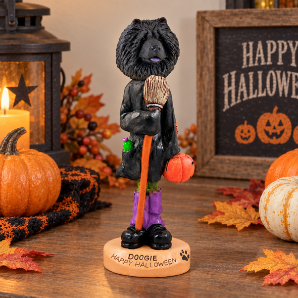 Black Chow Happy Halloween Doogie Collectible Dog Figurine