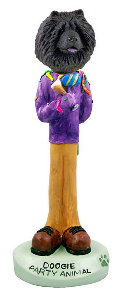 Black Chow Party Animal Doogie Collectible Dog Figurine