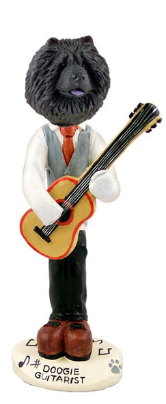 Black Chow Guitarist Doogie Collectible Dog Figurine