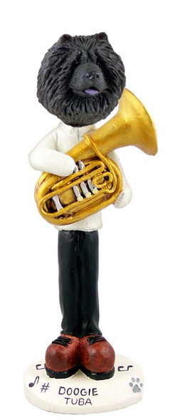 Black Chow Tuba Doogie Collectible Dog Figurine