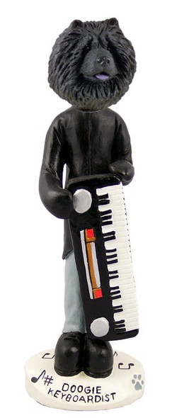 Black Chow Keyboardist Doogie Collectible Dog Figurine