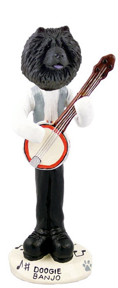 Black Chow Banjo Doogie Collectible Dog Figurine