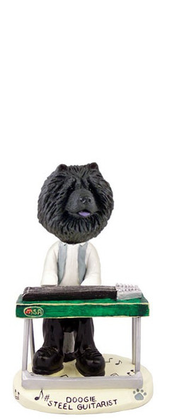 Black Chow Steel Guitarist Doogie Collectible Dog Figurine