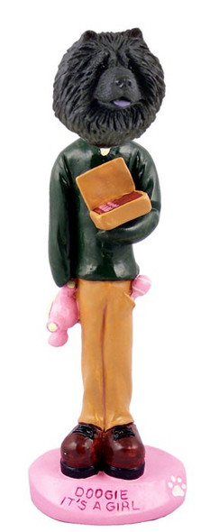 Black Chow It's a Girl Doogie Collectible Dog Figurine