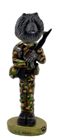 Black Chow U S Army Doogie Collectible Dog Figurine