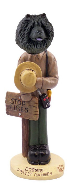Black Chow Forest Ranger Doogie Collectible Dog Figurine