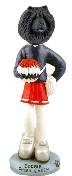 Black Chow Cheerleader Doogie Collectible Dog Figurine