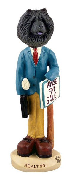 Black Chow Male Realtor Doogie Collectible Dog Figurine