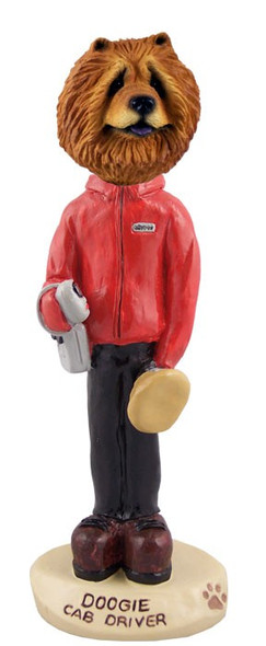 Red Chow Cab Driver Doogie Collectible Dog Figurine