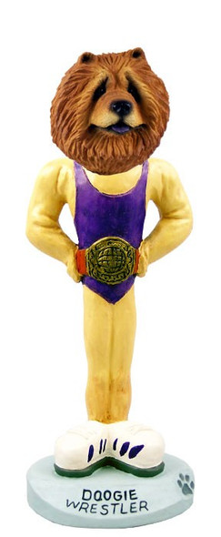 Red Chow Wrestler Doogie Collectible Dog Figurine