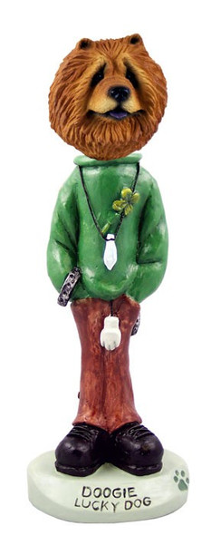 Red Chow Lucky Doogie Collectible Dog Figurine