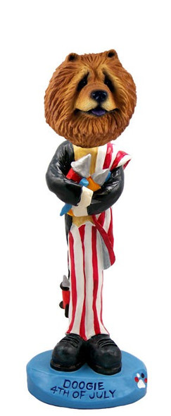Red Chow 4th of July Doogie Collectible Dog Figurine
