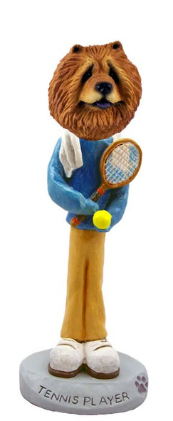 Red Chow Tennis Player Doogie Collectible Dog Figurine