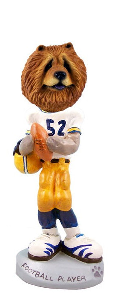 Red Chow Football Player Doogie Collectible Dog Figurine