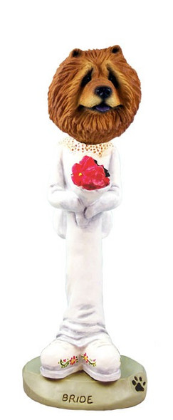 Red Chow Bride Doogie Collectible Dog Figurine