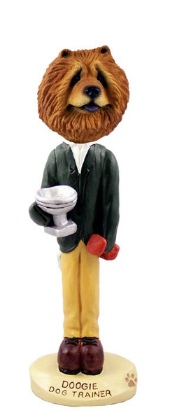 Red Chow Trainer Doogie Collectible Dog Figurine