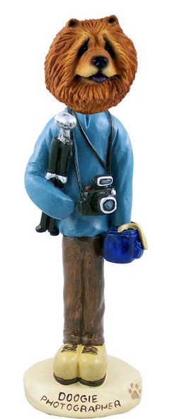 Red Chow Photographer Doogie Collectible Dog Figurine