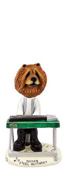 Red Chow Steel Guitarist Doogie Collectible Dog Figurine