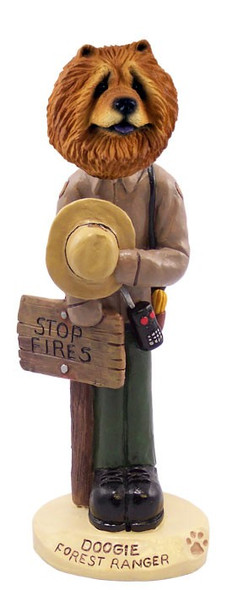 Red Chow Forest Ranger Doogie Collectible Dog Figurine
