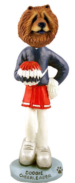 Red Chow Cheerleader Doogie Collectible Dog Figurine