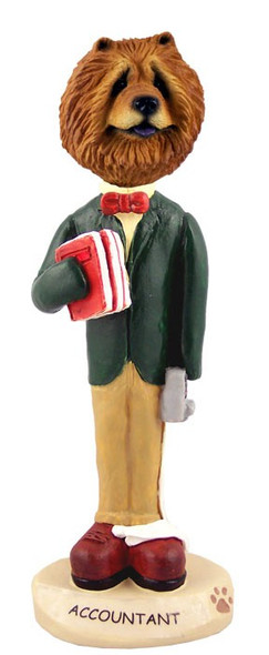 Red Chow Accountant Doogie Collectible Dog Figurine