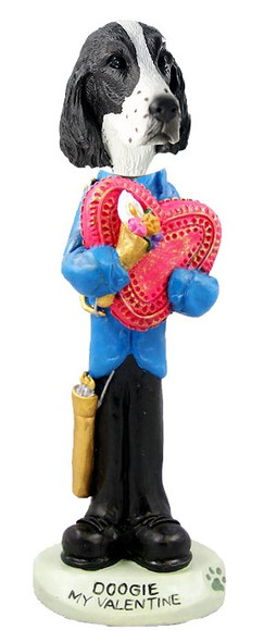 Liver Springer Spaniel Valentine Doogie Collectible Dog Figurine
