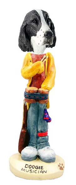 Liver Springer Spaniel Musician Doogie Collectible Dog Figurine