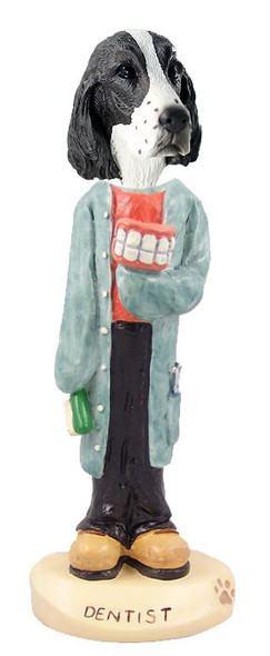 Liver Springer Spaniel Dentist Doogie Collectible Dog Figurine