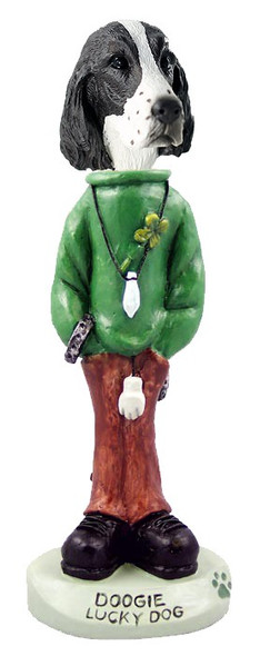 Liver Springer Spaniel Lucky Doogie Collectible Dog Figurine