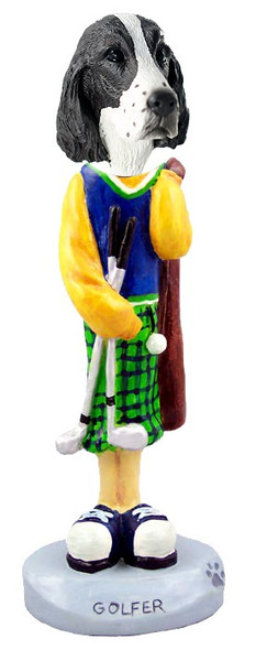 Liver Springer Spaniel Golf Doogie Collectible Dog Figurine