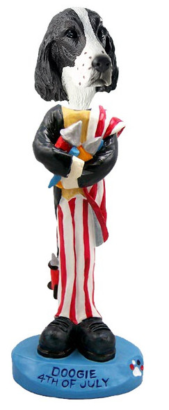 Liver Springer Spaniel 4th of July Doogie Collectible Dog Figurine