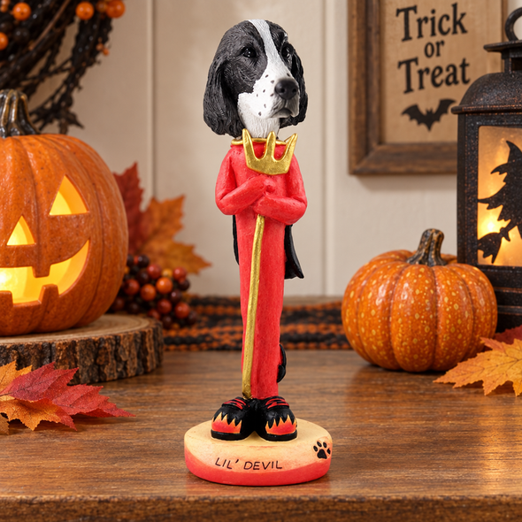 Liver Springer Spaniel Lil Devil Doogie Collectible Dog Figurine