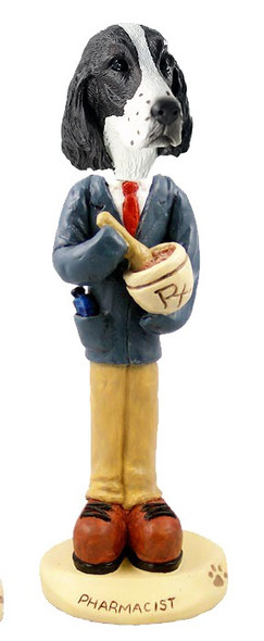 Liver Springer Spaniel Pharmacist Doogie Collectible Dog Figurine