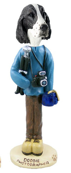 Liver Springer Spaniel Photographer Doogie Collectible Dog Figurine