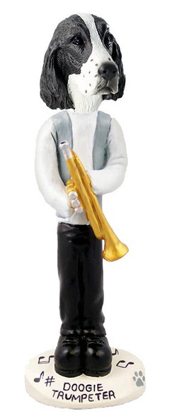 Liver Springer Spaniel Trumpeter Doogie Collectible Dog Figurine